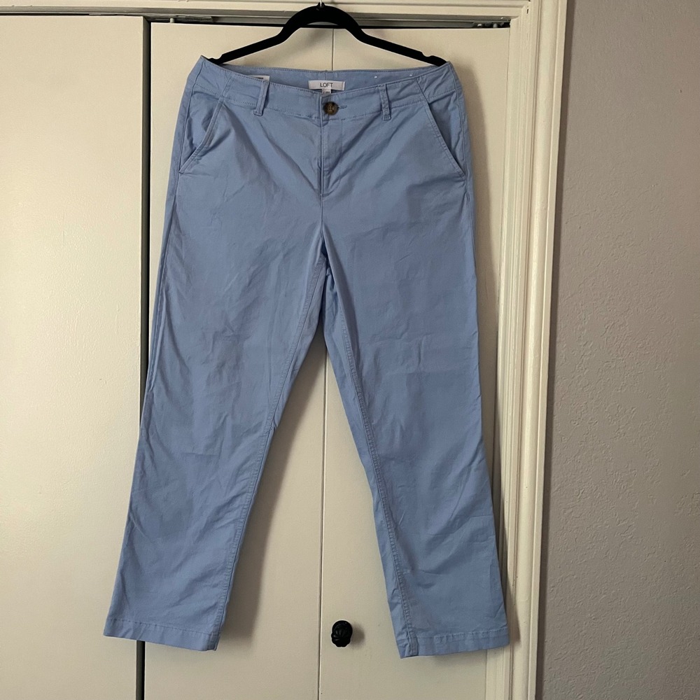 LOFT Light Blue The Madison Slim Pants
